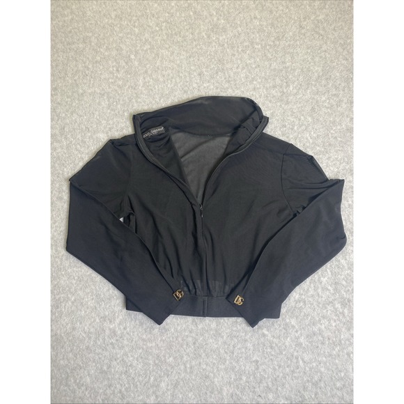 Dolce & Gabbana Jackets & Blazers - Dolce & Gabbana Black Cropped Full Zip Jacket Womens Small S No Tag Fits IT 40